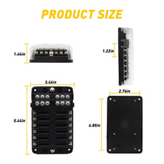 Fuse Box with Negative Bus Blade Fuses Holder Block LED for Car Boat Truck EOA 6B93BC-57