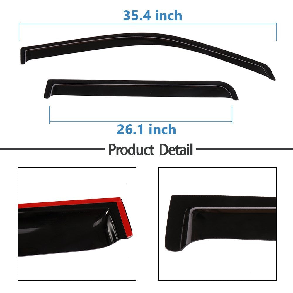 For 2004-2008 Ford F150 Crew Cab Window Visor Vent Guards Shades Deflectors 6B93BC-57