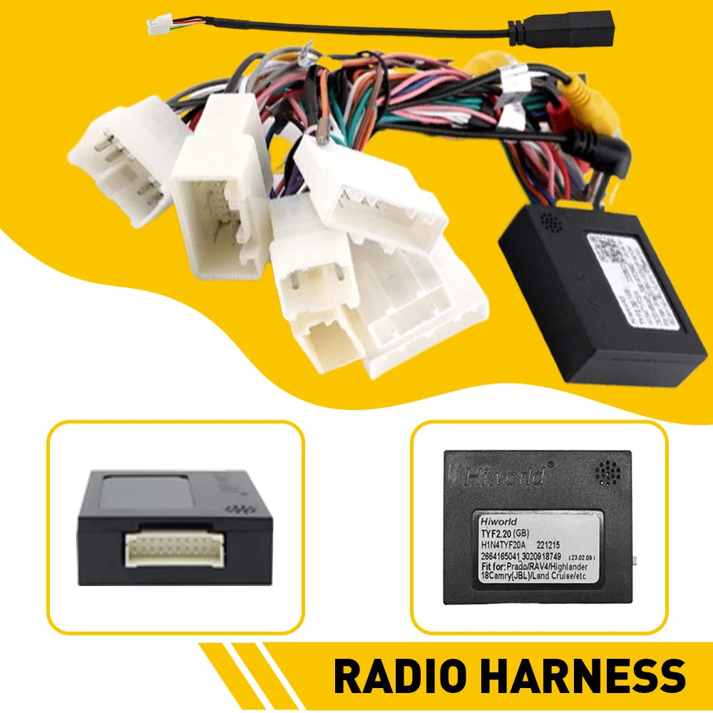 For Toyota Car Stereo Radio Power Harness Cable Wire Adapter Support JBL AMP US 6B93BC-57