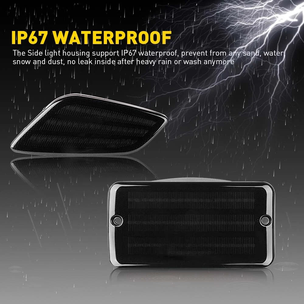 4x Smoke Bumper Signal Side Fender Marker Lights For Jeep 1997-2006 Wrangler TJ 6B93BC-57