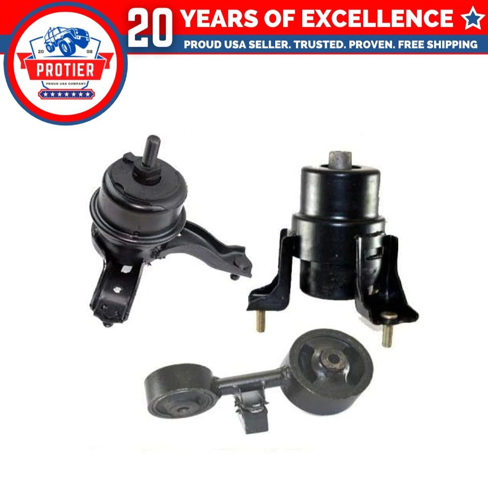 Fits 2004-2008 Toyota Solara 2.4L Front Motor & Torque Strut Mount Set 3PCS : 6B93BC-57