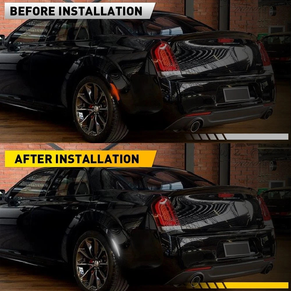 For Chrysler 300 2015-2023 White LED Rear Side Marker Lights Lamps Smoked Lens A 6B93BC-57