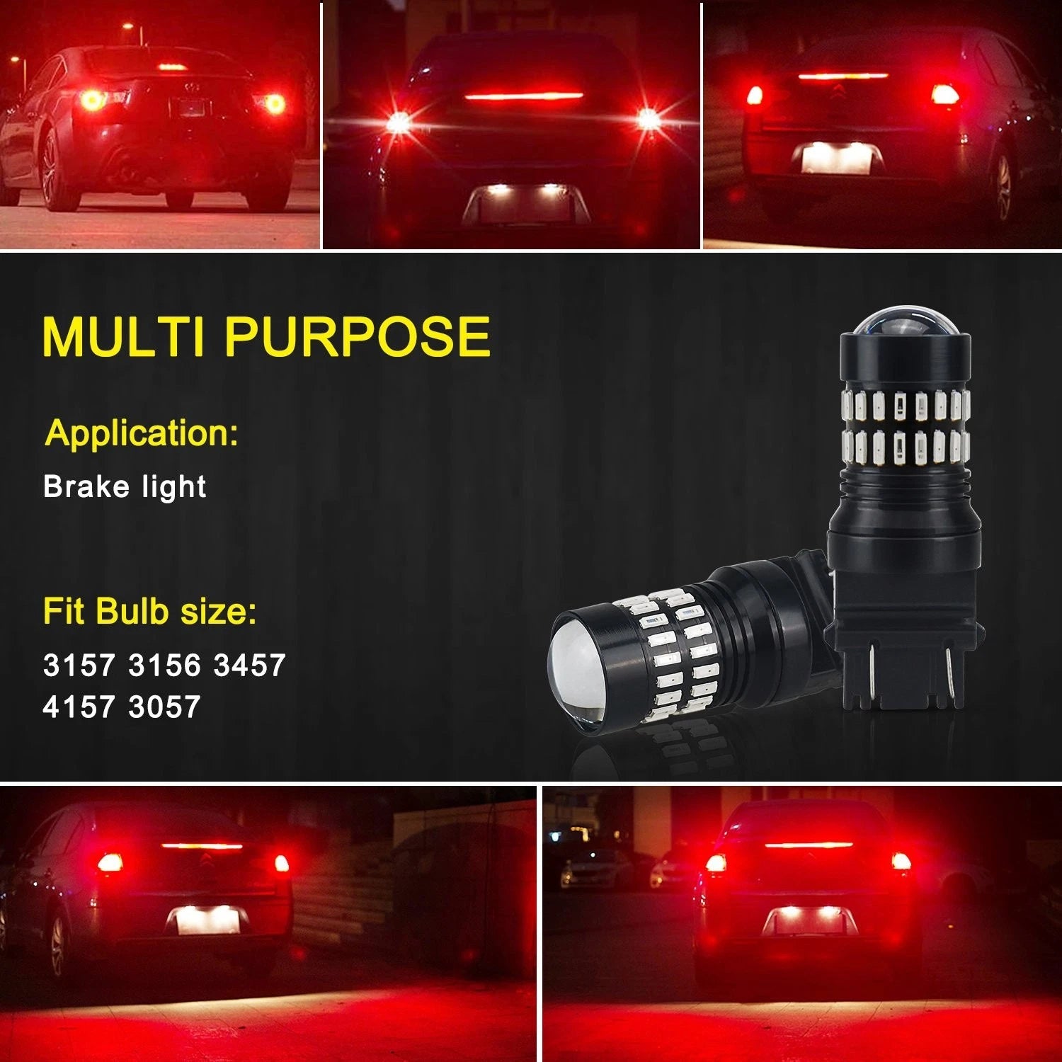 2X AUXITO 3157 3156 Turn Signal Brake Tail Light Bulb Super Red LED 48H For GMC AUXITO