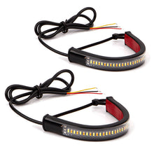 4Pcs DRL LED Strip Light Turn Signal Amber Tail Daytime Running Lamp Motorcycle