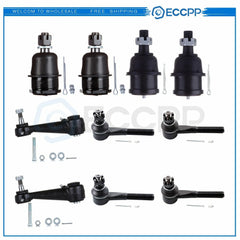 10Pcs Front Tie Rod Ends Ball Joints Idler Arms Kit For Dodge B250 1981-1994 6B93BC-57