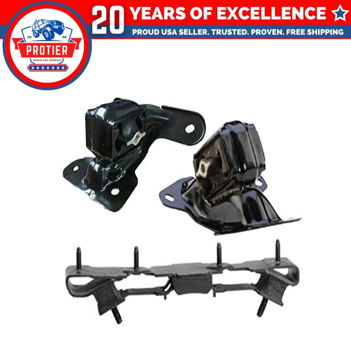 Fits 2008-2012 Jeep Liberty 3.7L 4WD RWD Engine Motor & Trans Mount Set 3pc : 6B93BC-57