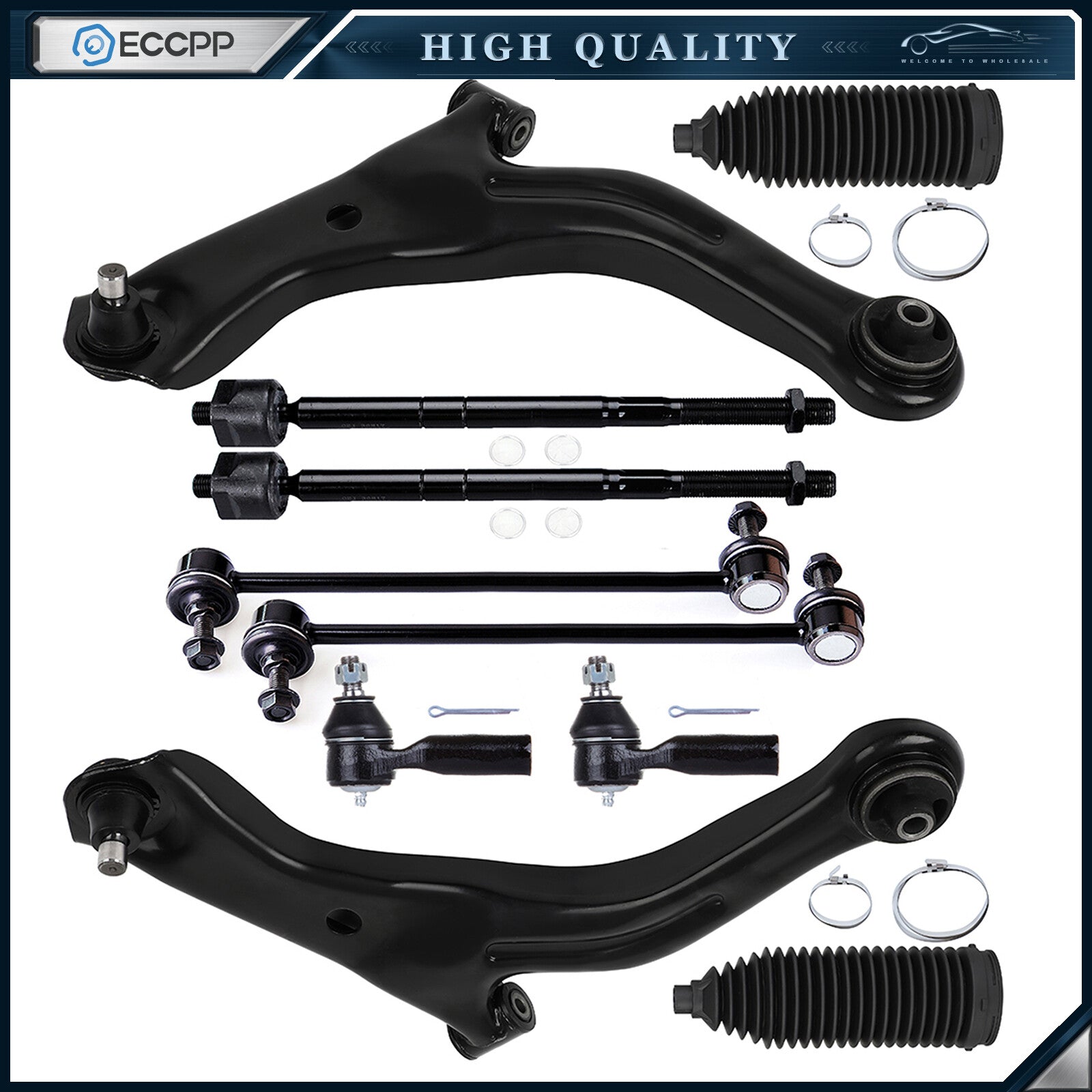 Front Tie Rod Sway Bar Control Arm and Ball Joint For 2005-2009 Mercury Mariner 6B93BC-57