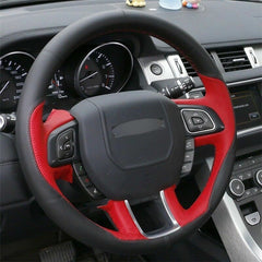 Top Leather Steering Wheel Hand-stitch on Wrap Cover For Range Rover Evoque 12+
