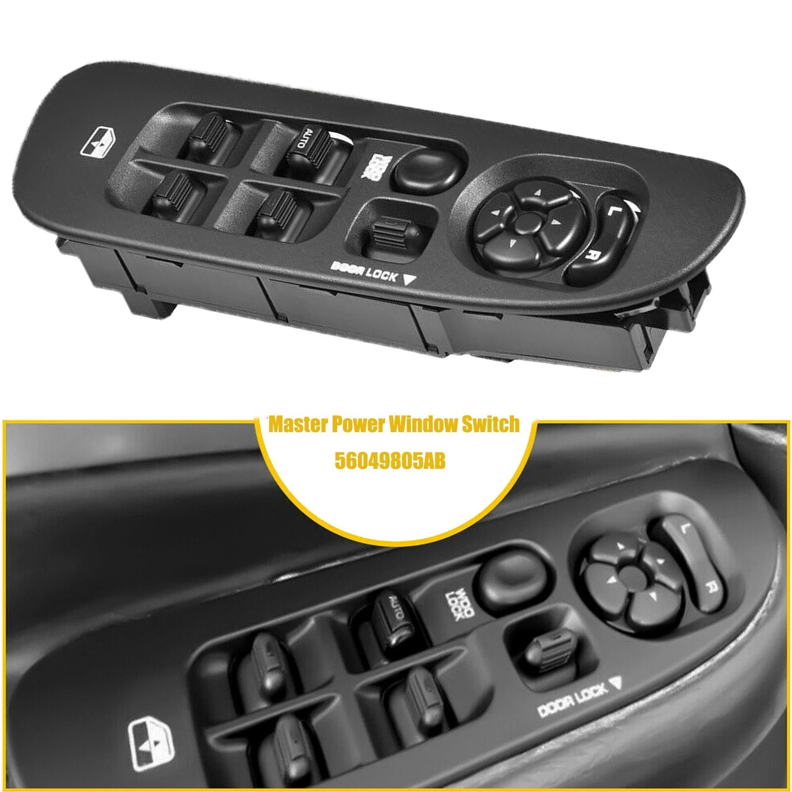 1x Master Power Window Switch 56049805AB For 2002-2009 Dodge Ram 1500 2500 Truck 6B93BC-57