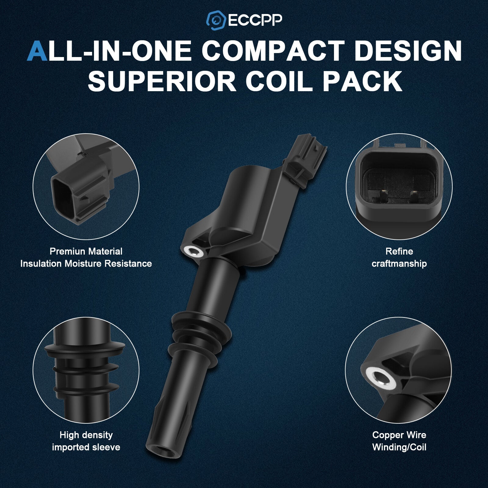 ECCPP 8 Ignition Coils For 5.4L V8 Ford F-150 Expedition 2005 2006 2007 2008 ECCPP