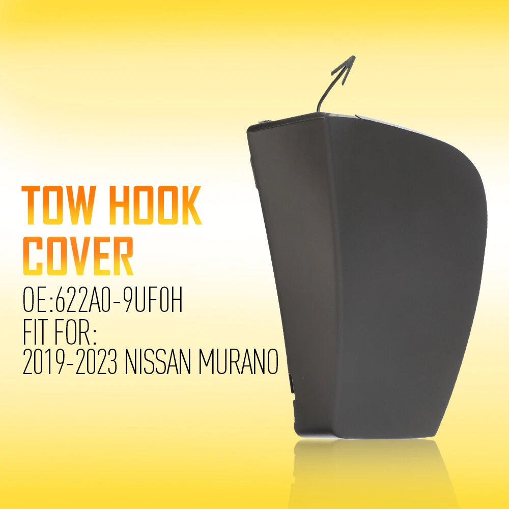 Front Bumper Tow Hook Eye Cover Black for 2019-23 Nissan Murano 622A0-9UF0H USEA 6B93BC-57