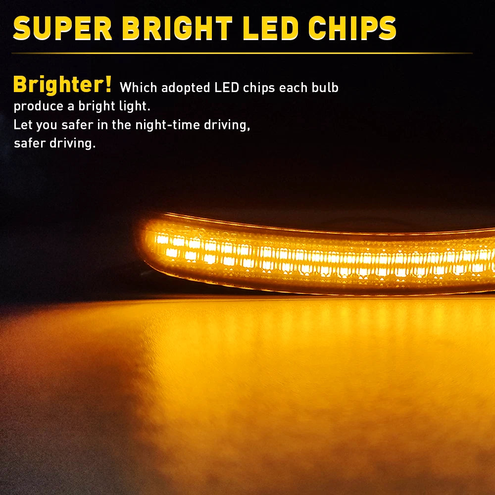 Smoked Lens Marker Side Lights LED Amber For Lamps Dodge 2015-2020 Charger EOA 6B93BC-57