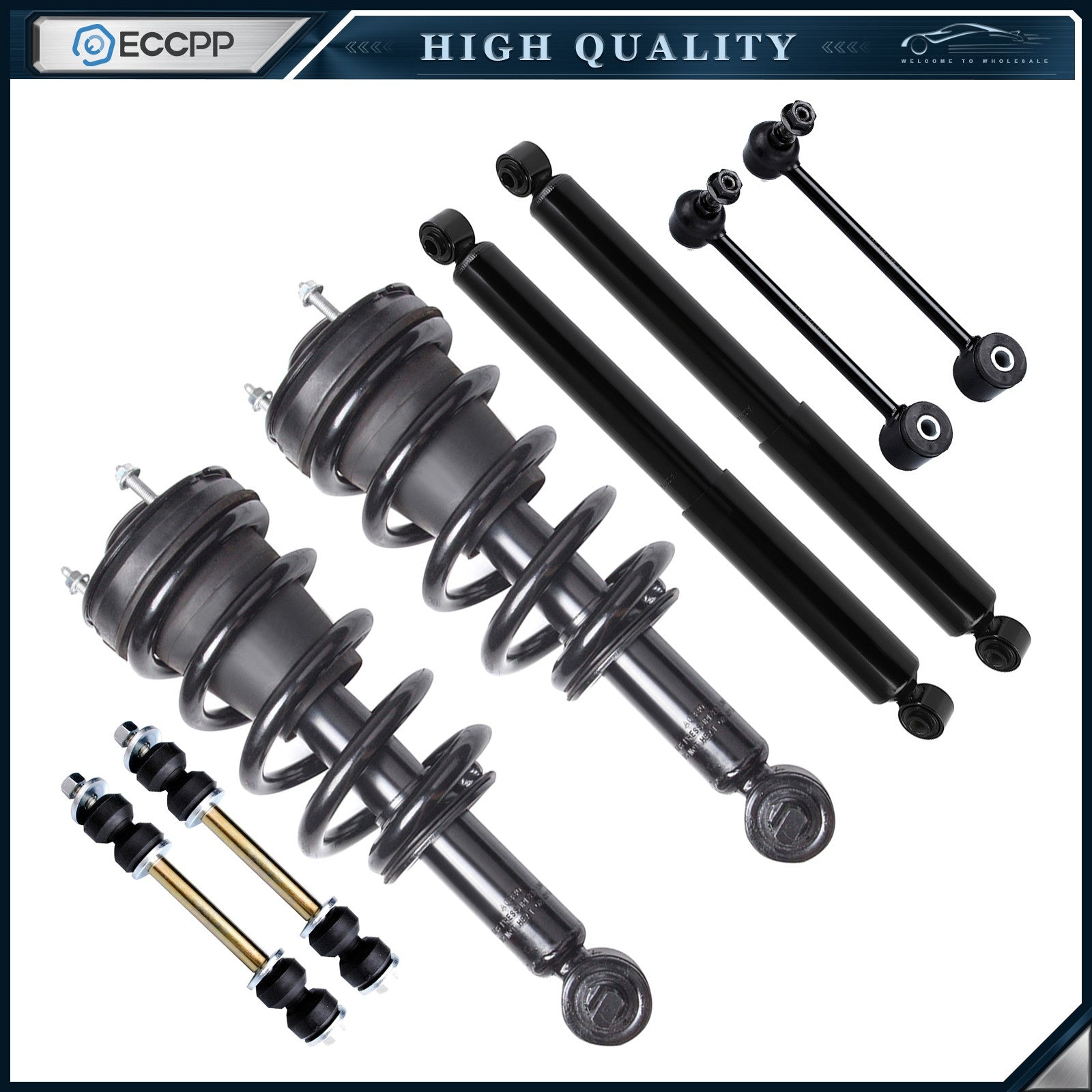 For Suburban 1500 Tahoe Escalade ESV EXT Front Struts Rear Shocks Sway Bar Links KOEEP