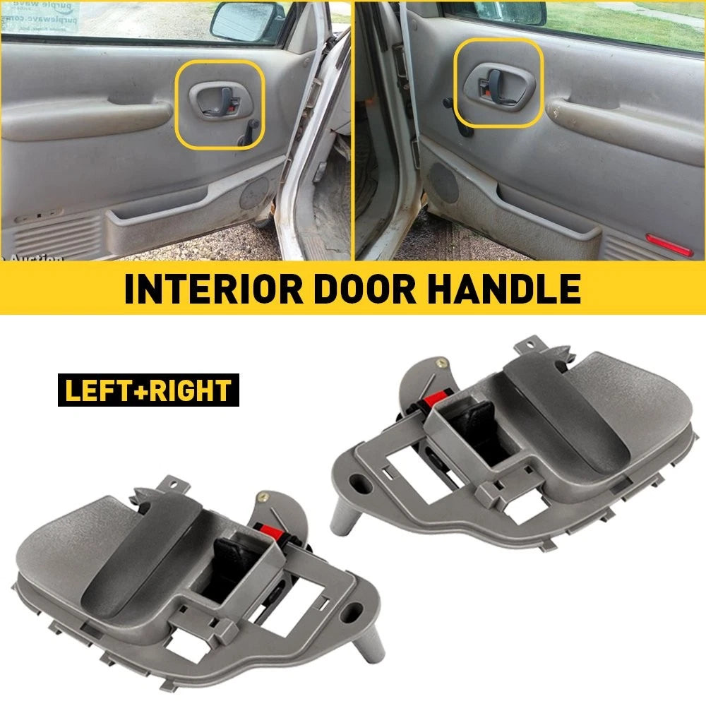 1Pair Gray Inside Door Handle For 1995-00 Chevy Silverado C1500 GMC Sierra K2500 6B93BC-57