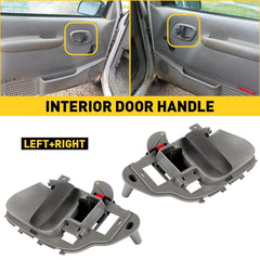 1Pair Gray Inside Door Handle For 1995-00 Chevy Silverado C1500 GMC Sierra K2500 6B93BC-57