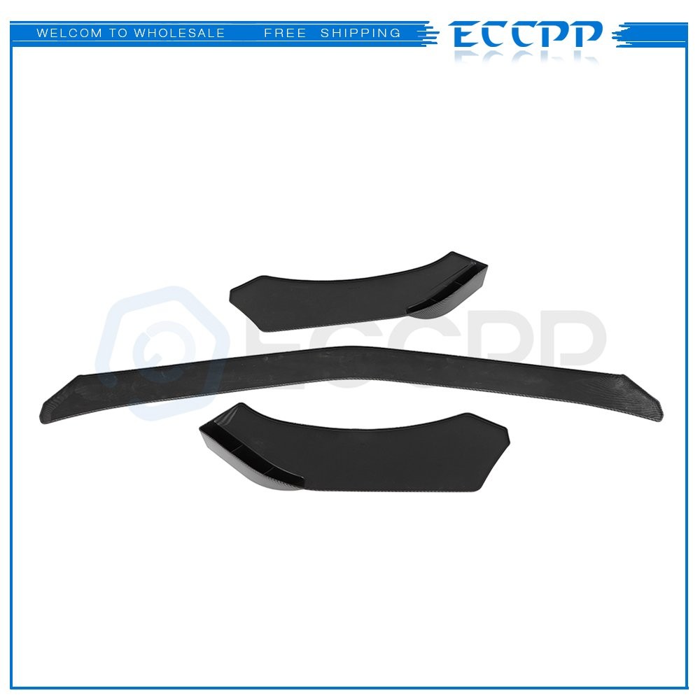3x Front Lip Splitters Universal Carbon Fiber Print Adjustable 6B93BC-57