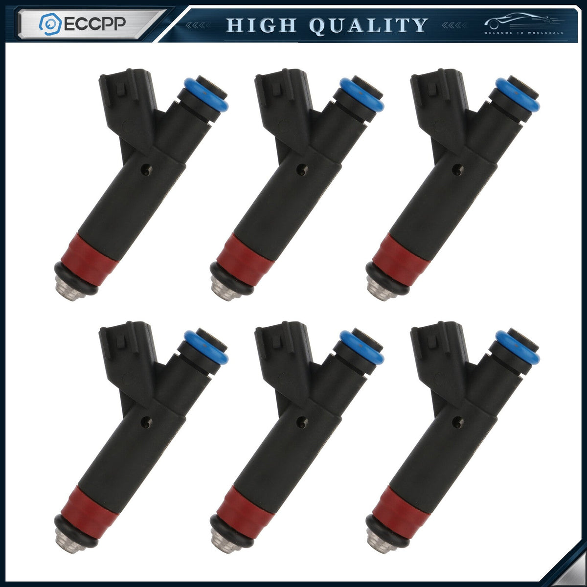 6pcs Fuel Injectors For Jeep Wrangler 2006 2005 4.0L 53013690AA 6B93BC-57