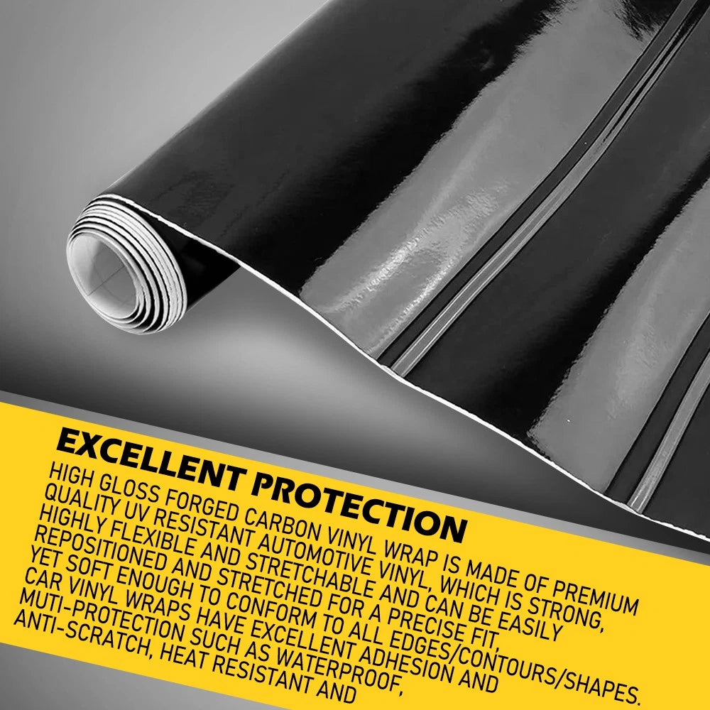 Gloss Black Vinyl Automotive Wrap Film Roll Wrap Car Stickers 59IN x 11.8IN EOA 6B93BC-57