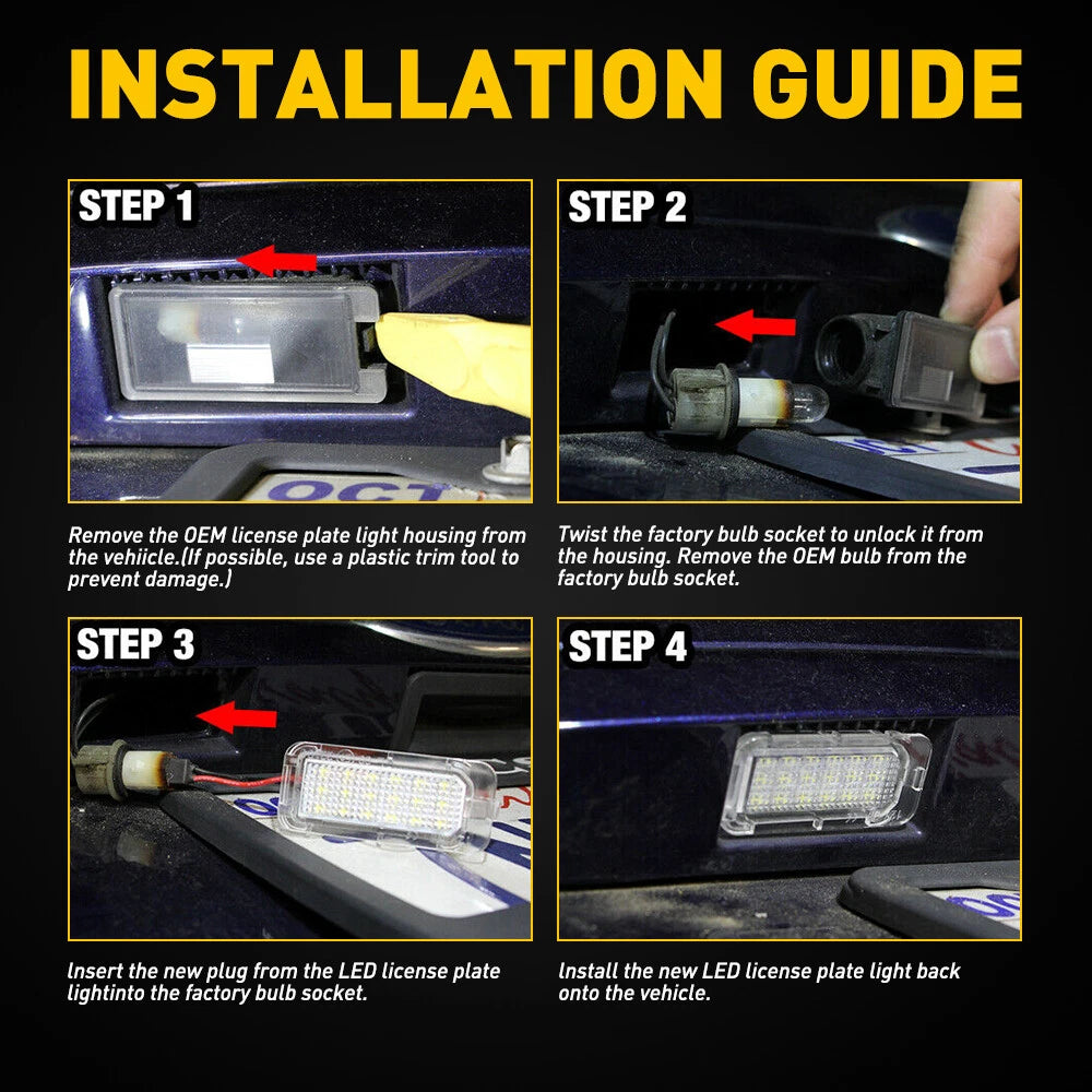 For Ford Explorer Fusion Fiesta Escape [SUPER BRIGHT] LED License Plate Lights A 6B93BC-57