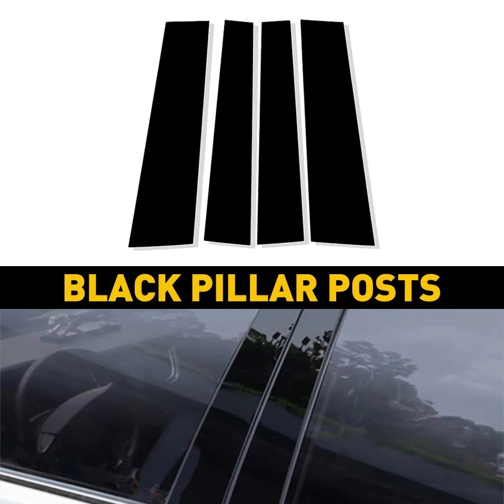 4Pcs For 2007-2021 Toyota Tundra Glossy Black Pillar Posts Door Trim Cover EOA 6B93BC-57