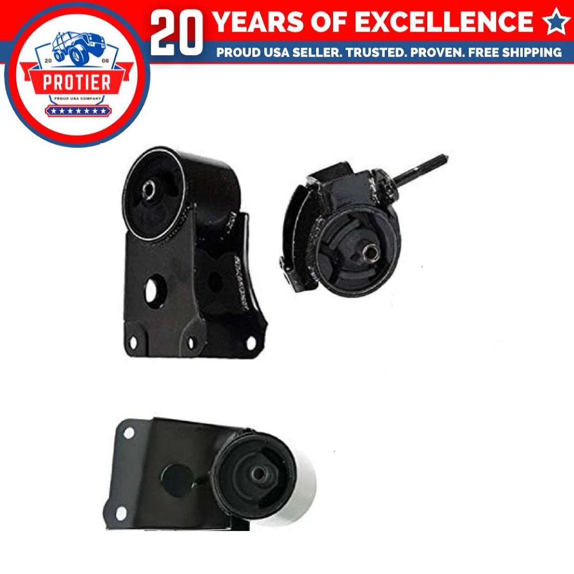 Front & Rear Motor Mount Set for 2002 - 2003 Nissan Maxima 3.5L for Manual 3PCS 6B93BC-57