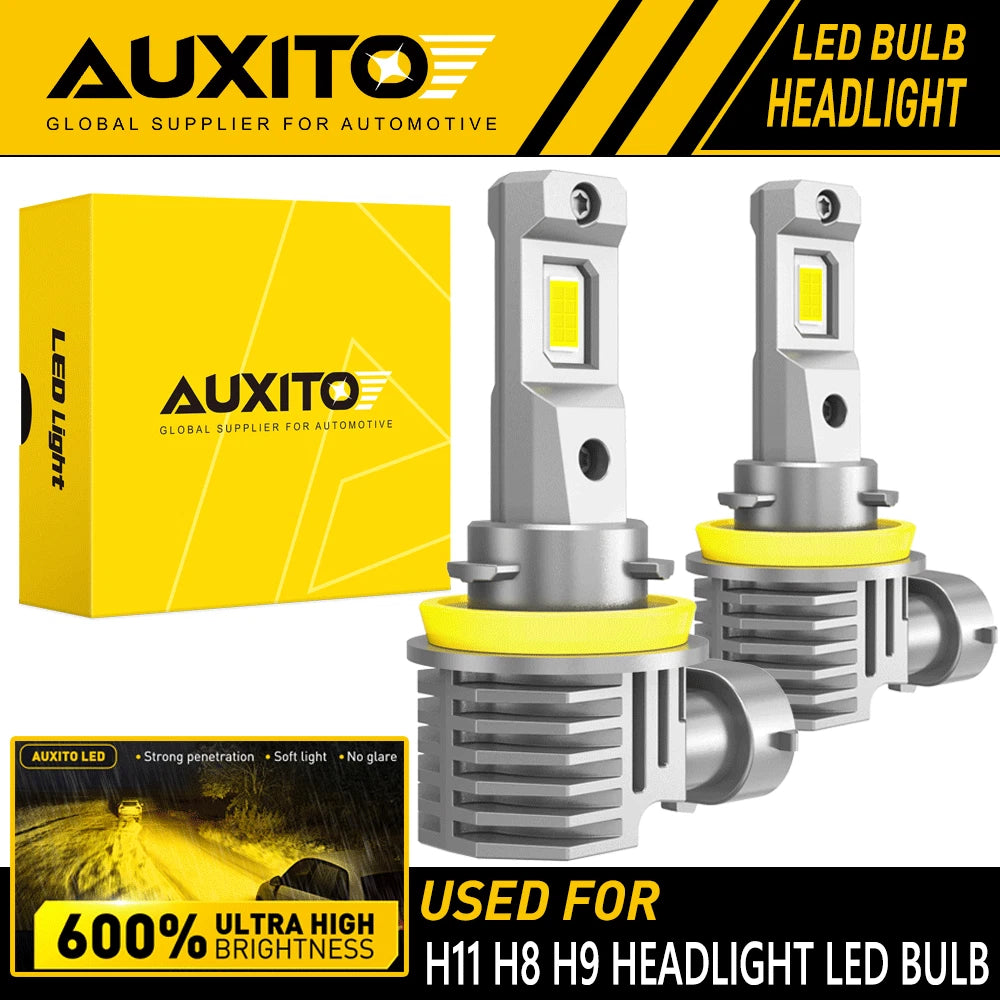 AUXITO H11 H8 LED Headlight Fog Light Bulbs Kit YELLOW GOLDEN High Low Beam EA AUXITO