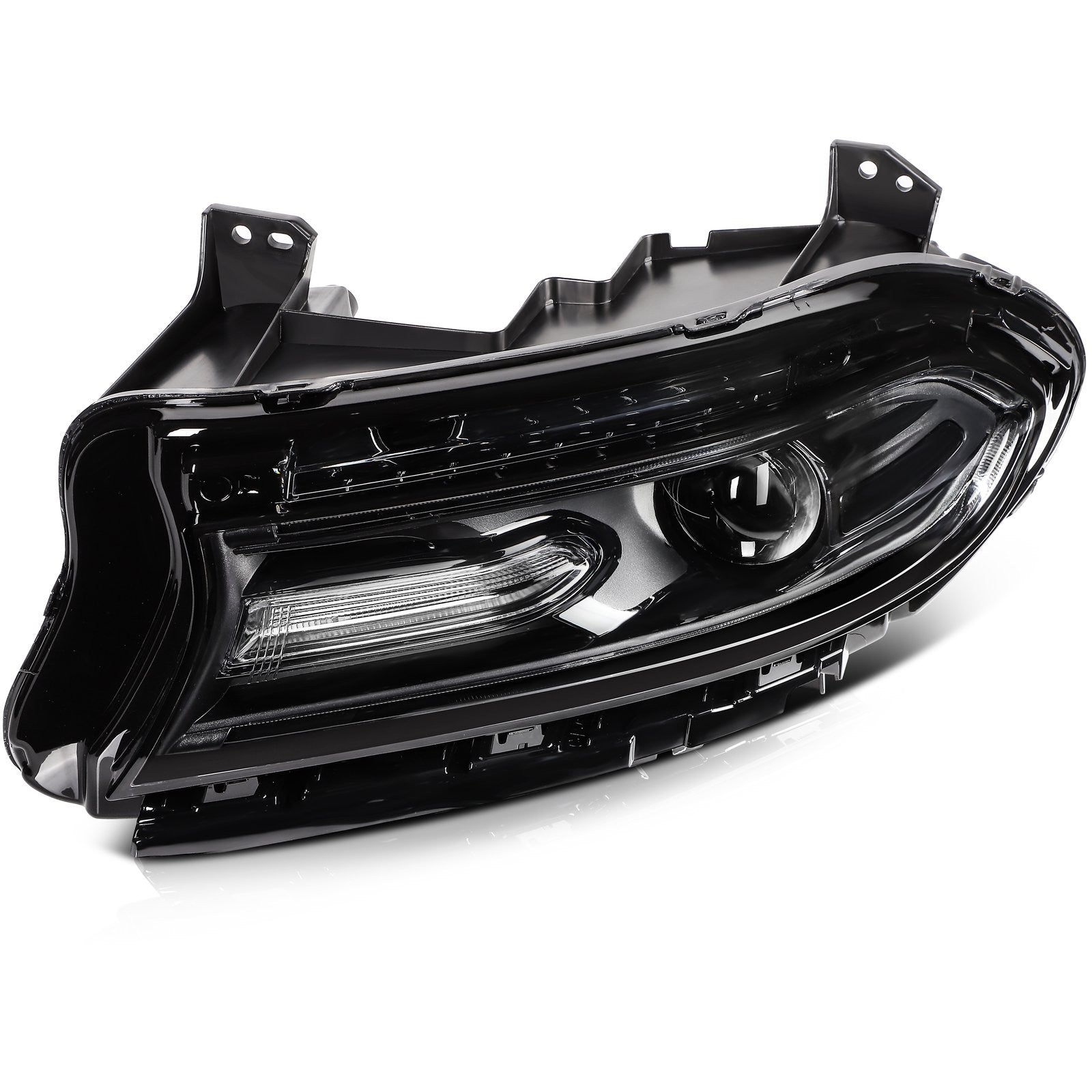 ECCPP Halogen Headlights Assembly For Dodge Charger 2015-2021 Pair Kit Black 6B93BC-57