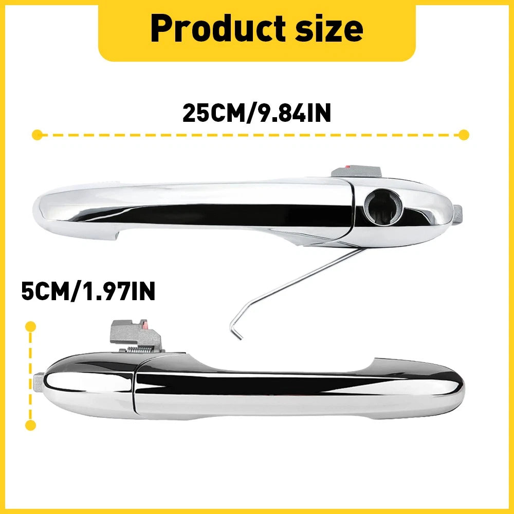 Exterior Door Handle Front Driver and Passenger Hand Side for Fiat 500 Pair 6B93BC-57