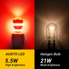 AUXITO Light 7443 7440 LED Brake Tail Turn Signal Bulb Super Bright Red 1-5 Pair AUXITO