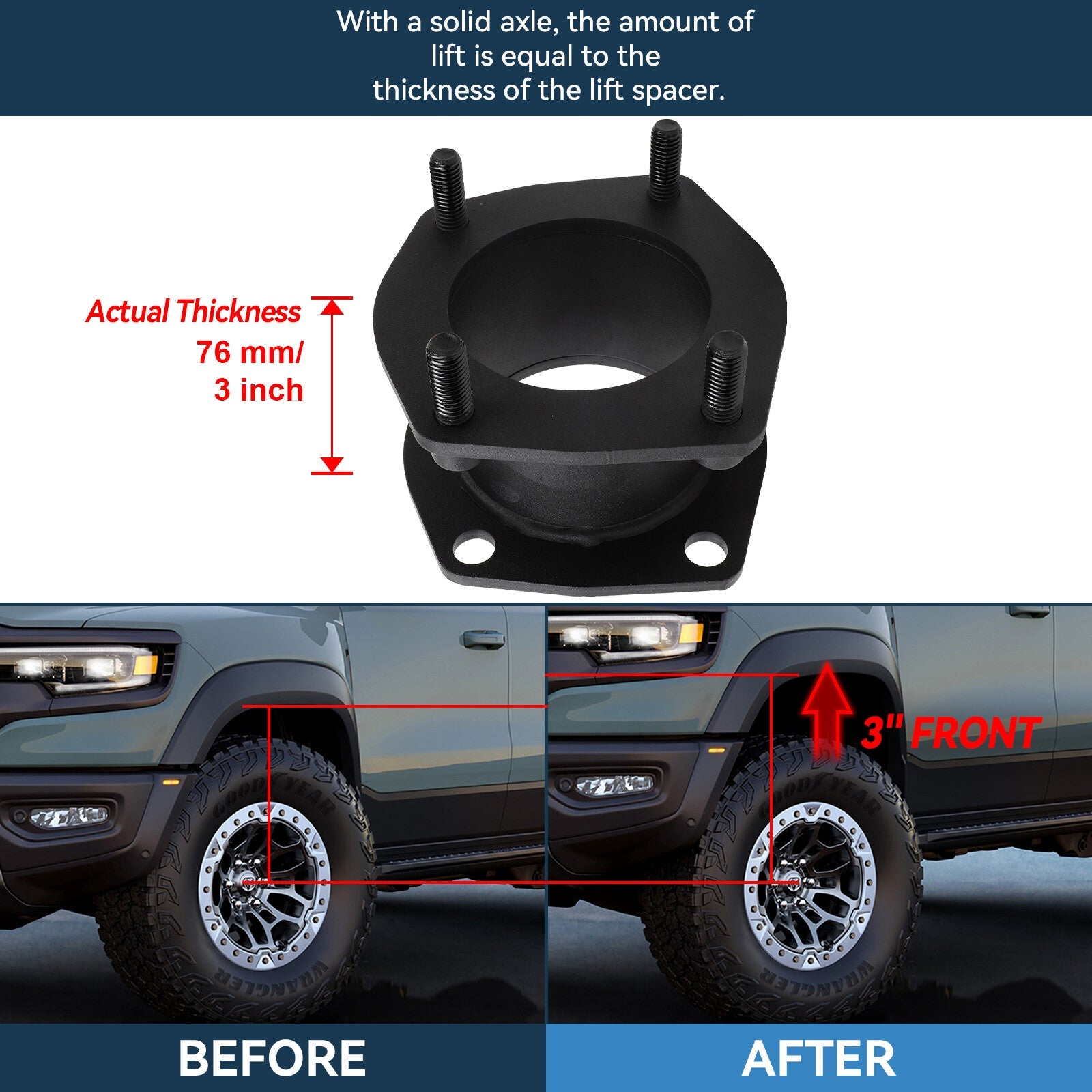 3" Front Lift Kit Steel For Jeep Commander 2006-2010 Grand Cherokee 2005-2010 6B93BC-57