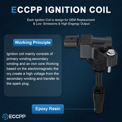 ECCPP 4 Ignition Coils For 13-19 Cadillac ATS 2.0L 17-20 Buick Envision 2.5L L4 ECCPP