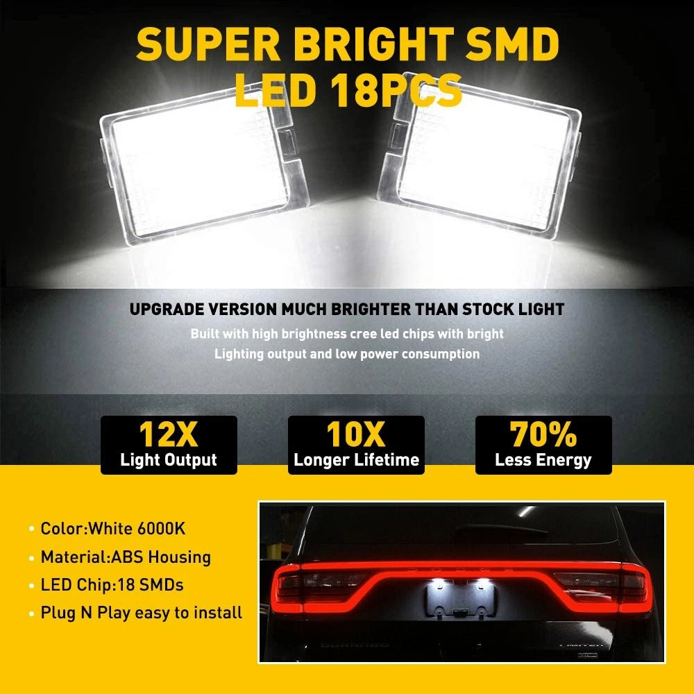 For 2014-2021 Dodge Durango White Super 6000K LED License Light Plate Tag Lamp 6B93BC-57