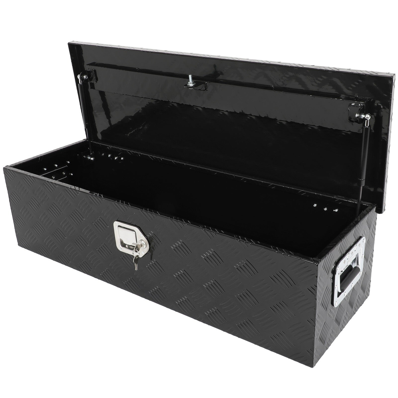 39"X13"X10" Black Aluminum Trailer Storage Tool Box Pickup Truck Bed Lock 6B93BC-57