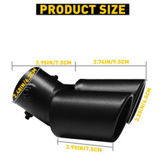 Car Rear Dual Exhaust Rear Pipe Tail Muffler Tip Tailpipe Throat Universal Black 6B93BC-57