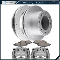 Rear Brake Calipers Brake Rotors Pads Set 8Pcs For 2008 Ford F-350 Super Duty 6B93BC-57