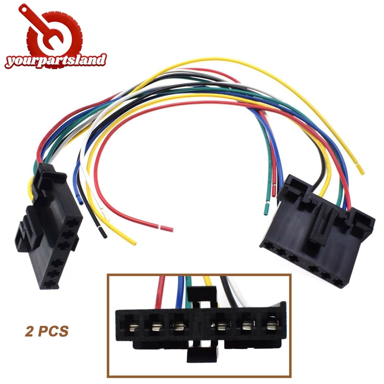 2PCS Rear Stop Tail Lamp Wiring Harness Loom Repair Cable for Ford Transit 00-15 6B93BC-57