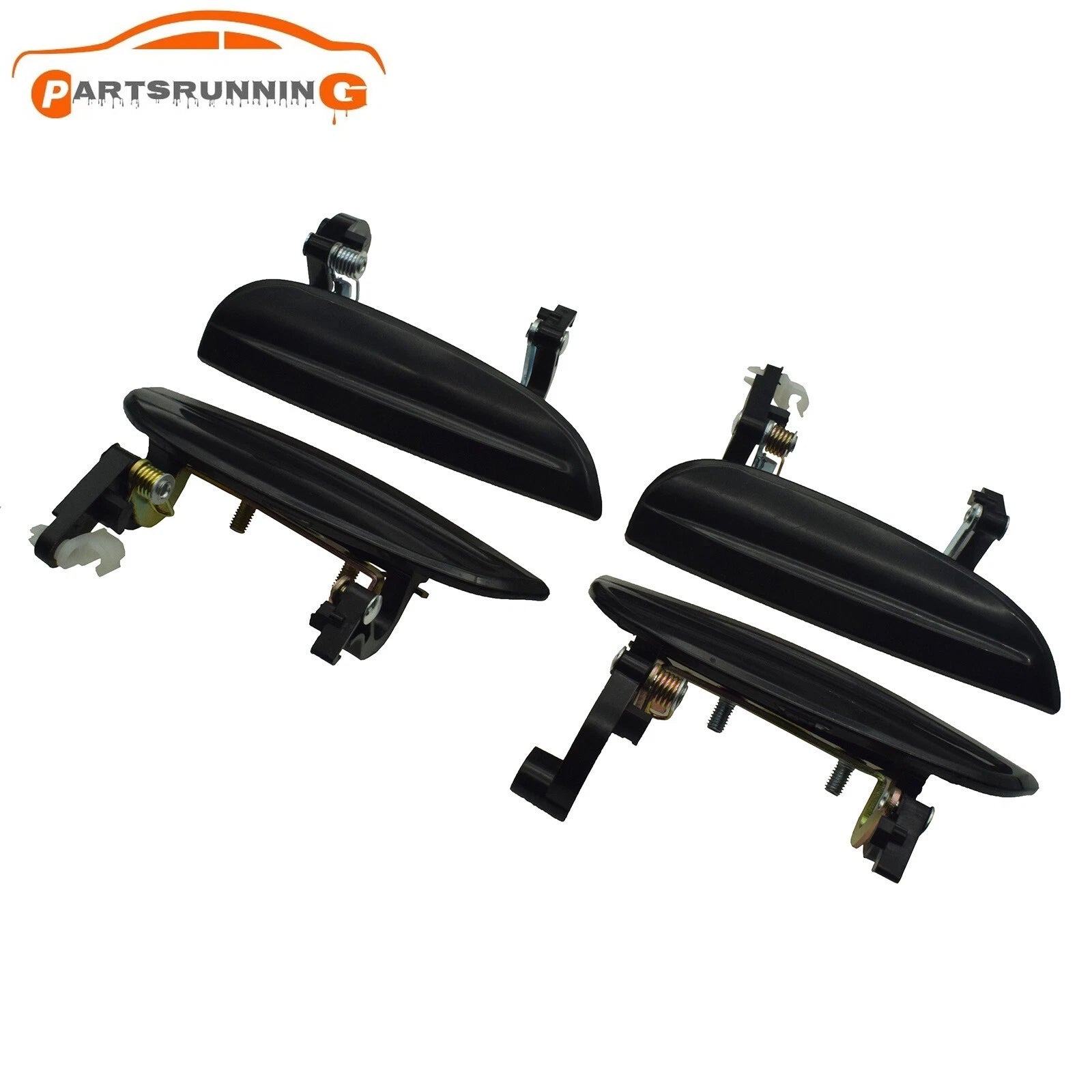 4PCS Front Rear Left Right Black Exterior Door Handles Set For 2003-2005 Kia Rio 6B93BC-57