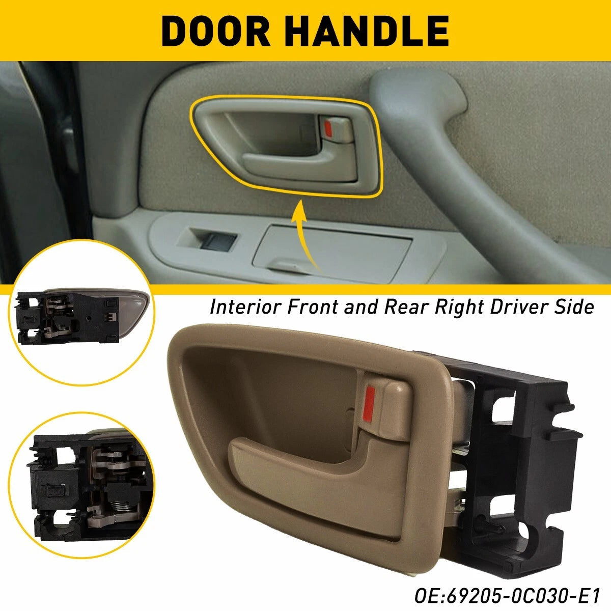 Interior Door Handle Right Side For Toyota 2001-2007 Sequoia / 2000-2004 Avalon 6B93BC-57