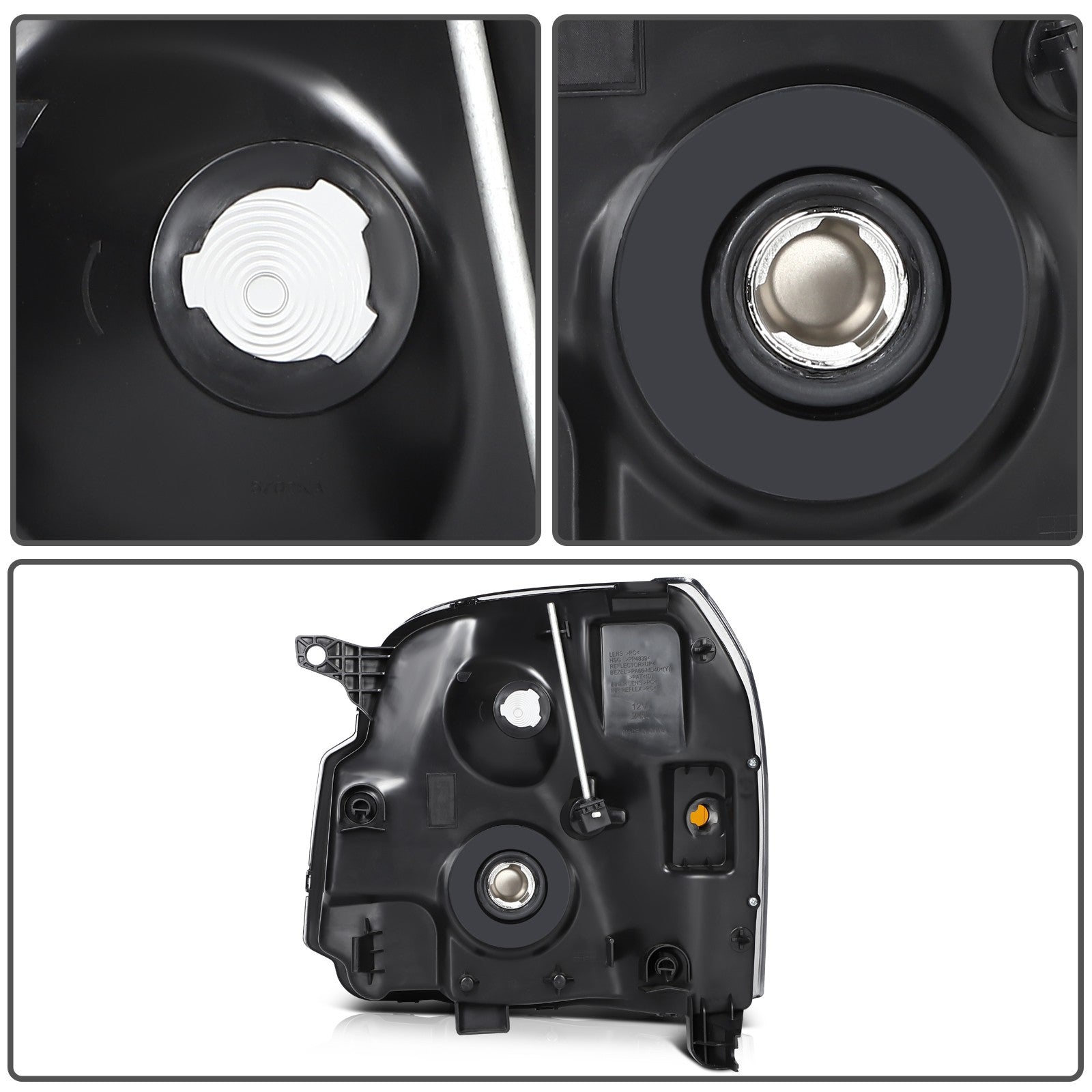 Headlights Assembly LH+RH For 2014-2007 GMC Yukon XL 1500 2500 Chrome w/Amber 6B93BC-57