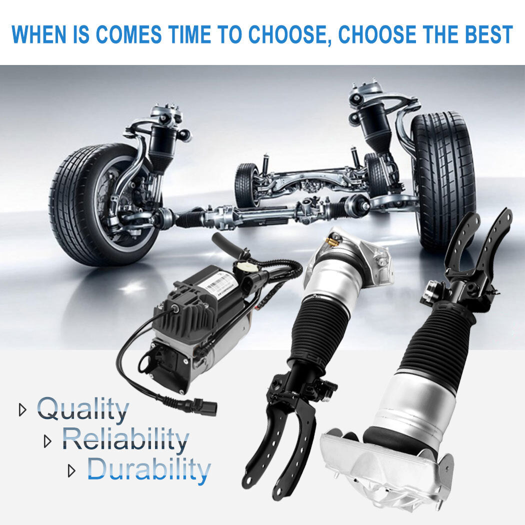 3PCS Front Air Suspension Shock + Compressor For Audi Q7 Porsche Cayenne Touareg 6B93BC-57