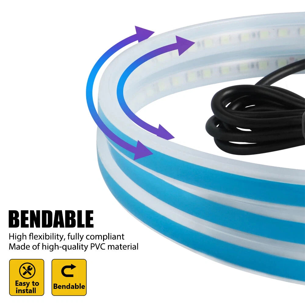 White 180cm Flexible Car Hood Day Running lED Light Strip Accessories Universal 6B93BC-57