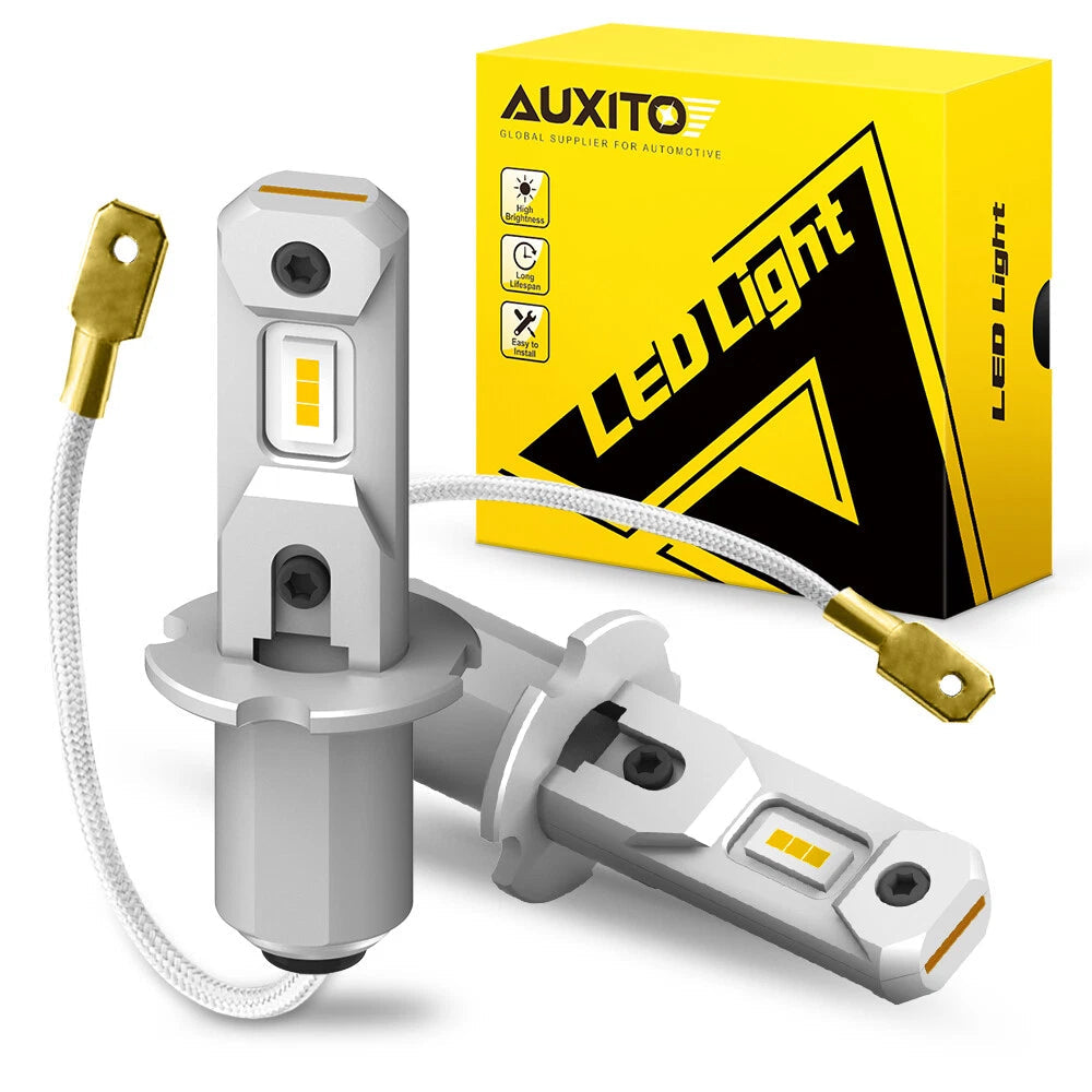 2X AUXITO Golden Yellow H3 Bulbs Kit 3000K LED Driving Fog Light Conversion US AUXITO