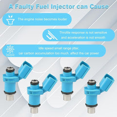 4PCS 6C5-13761 Fuel Injectors For Yamaha 40-50-60 HP 4 Stroke 6C5-13761-00-00