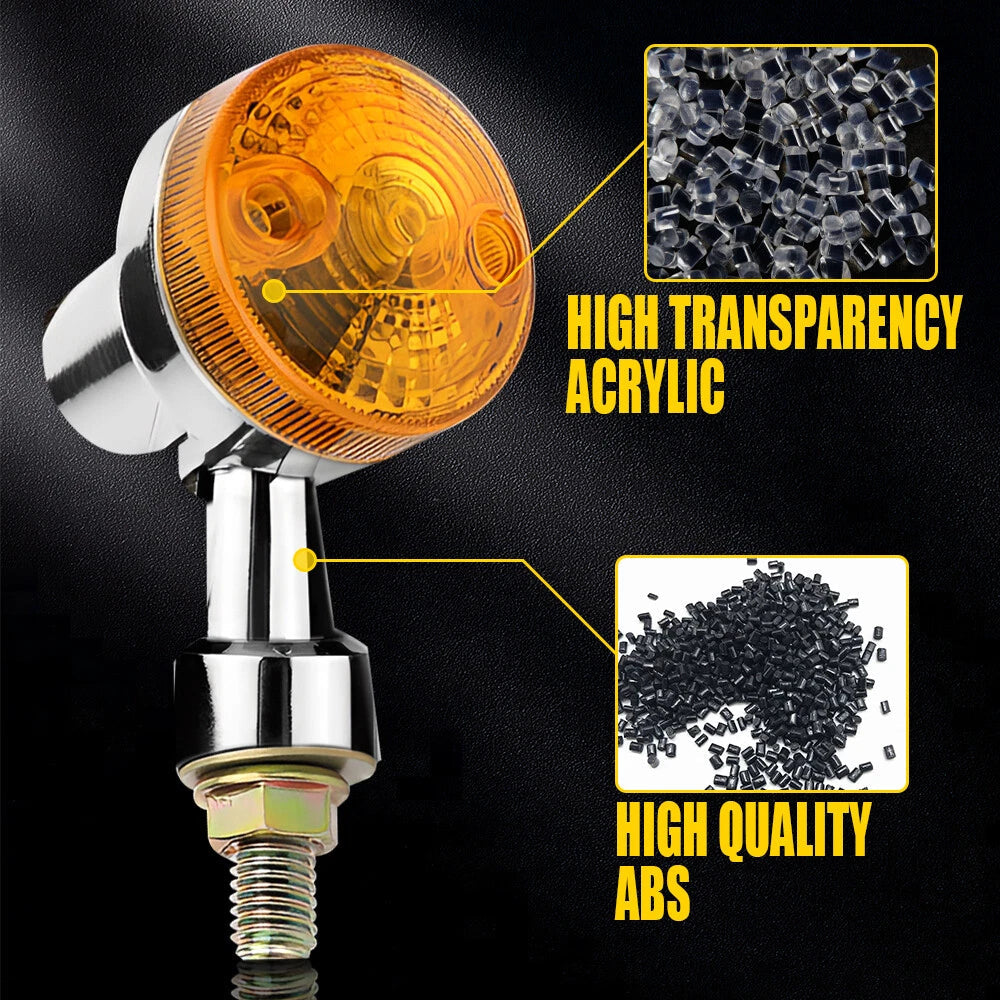 4PCS 10mm Amber Yellow Motorcycle Motorbike Turn Signal Indicator DRL Light EOA 6B93BC-57