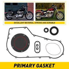 Clutch Primary Cover Gasket Seals Kit for 1999-2005 Harley Dyna Softail Models A 6B93BC-57