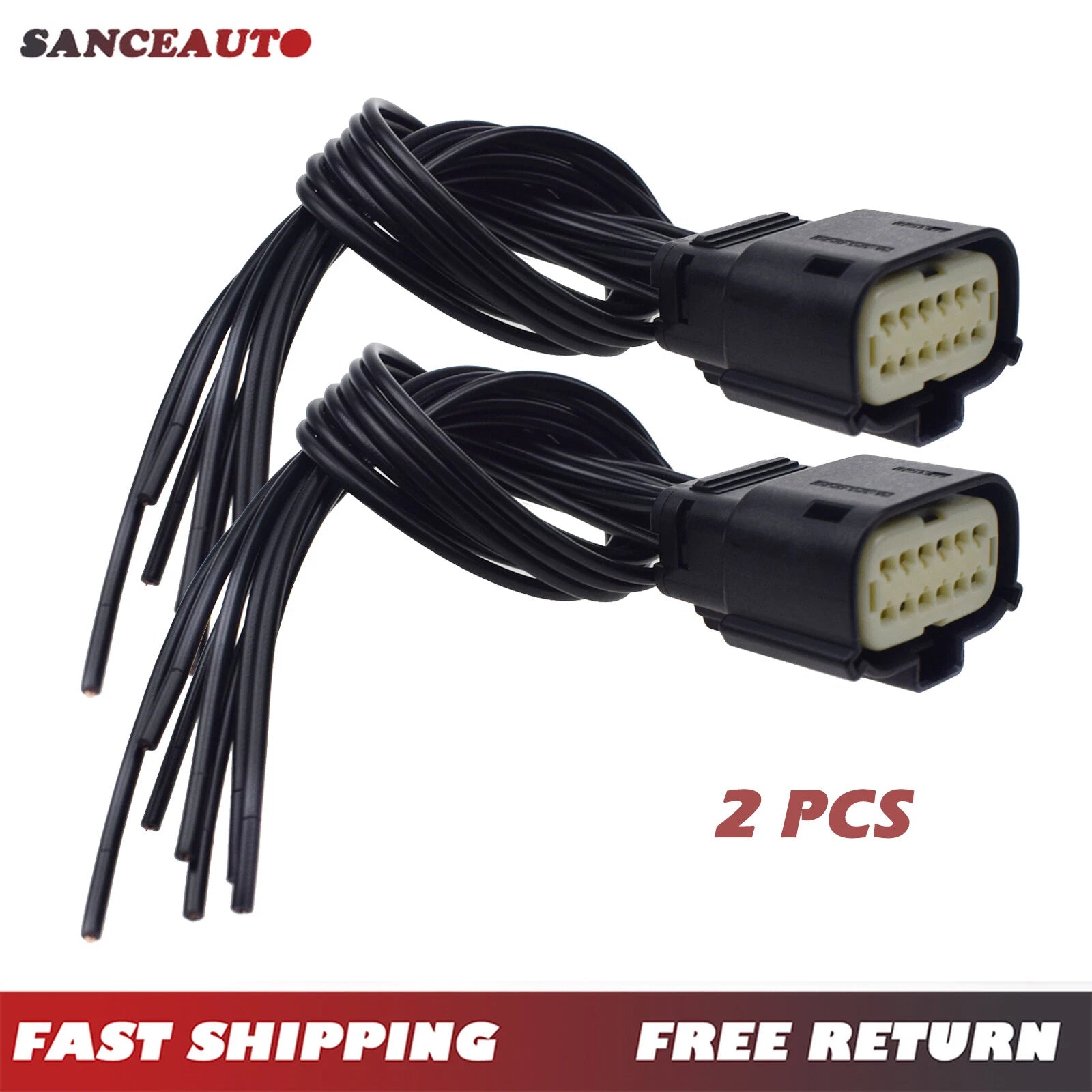 2PCS 68364272aa Headlight Connector Pigtail Harness For 2015-2018 Dodge Charger 6B93BC-57