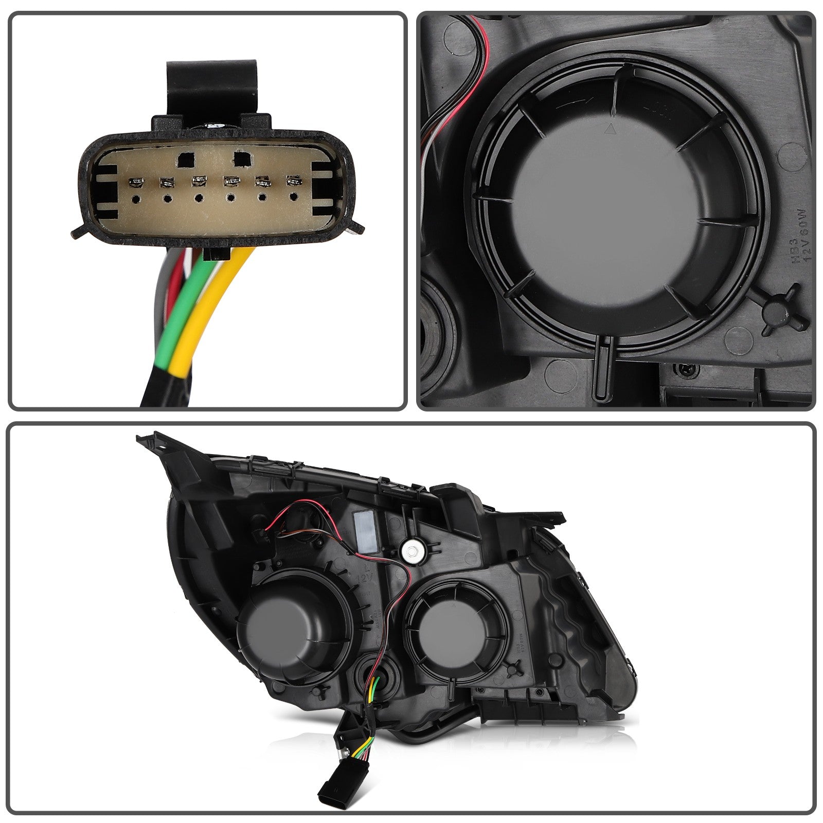 ECCPP Headlights Assembly For Chevrolet Equinox 2.4L 3.6L 2016-2017 Pair Black 6B93BC-57