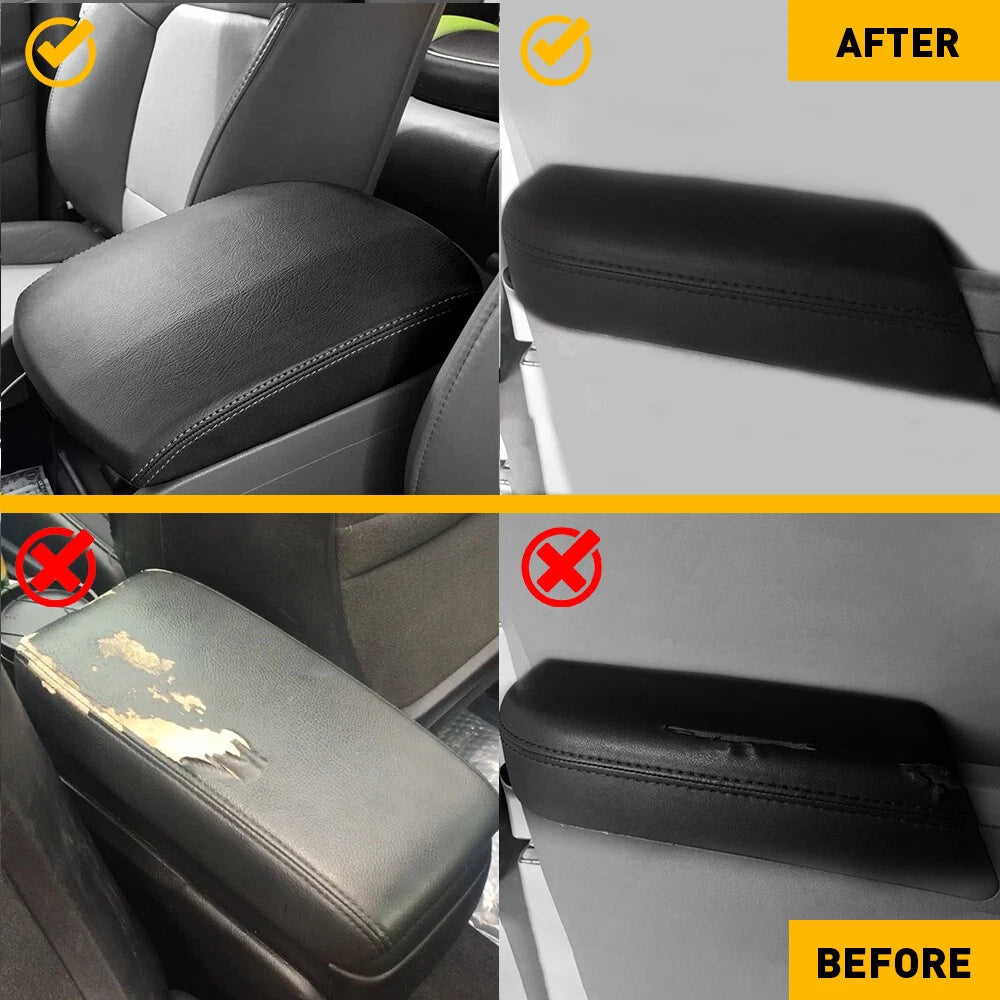 For Honda Pilot 09-15 Black Front Door Armrest Center Console Leather Cover EOA 6B93BC-57