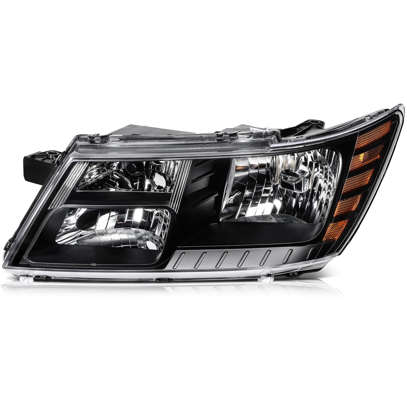 Headlights Assembly Left+Right For 2018-2009 Dodge Journey Black Housing Pair 6B93BC-57