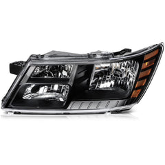 Headlights Assembly Left+Right For 2018-2009 Dodge Journey Black Housing Pair 6B93BC-57